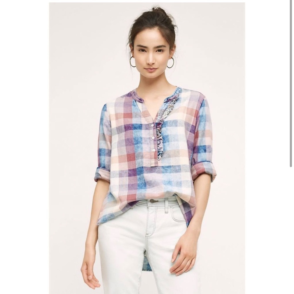 Anthropologie Isabella Sinclair Plaid Blouse